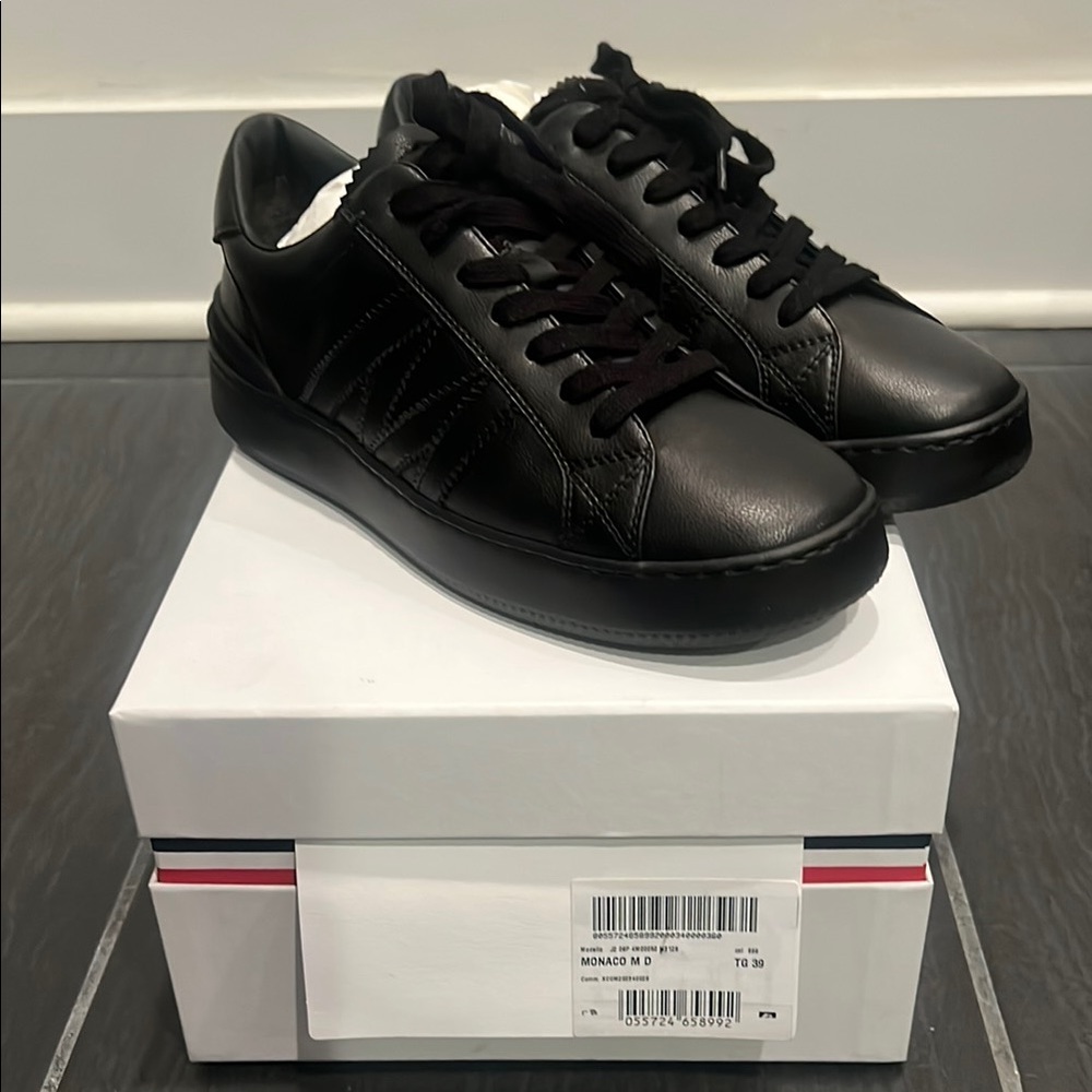 Black Leather Sneakers